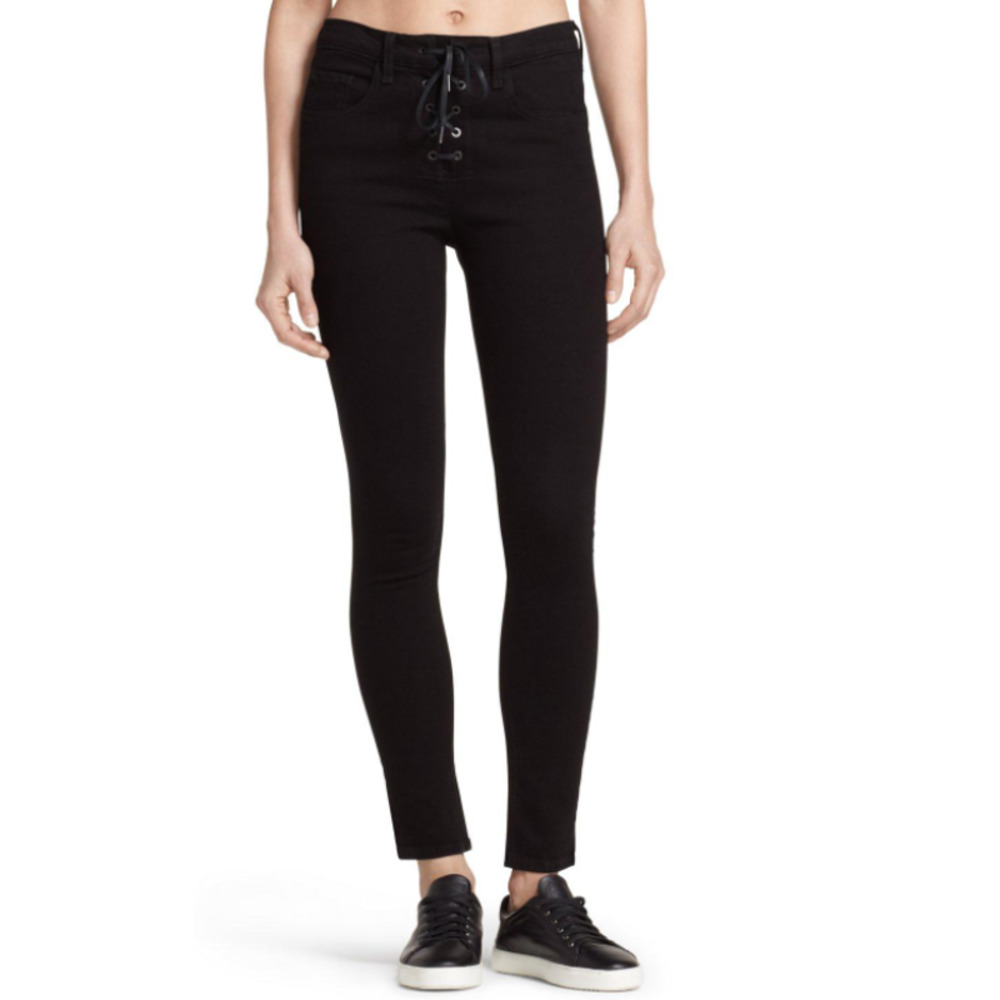 Rag & Bone Lace Up High Rise Skinny Jeans 25